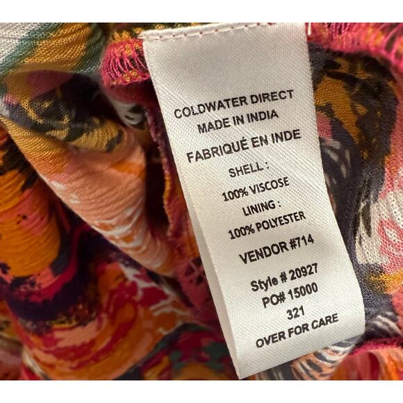 Coldwater Creek Boho Maxi Dress Ikat Patchwork Viscose M Pockets Button Closure - Picture 7 of 11